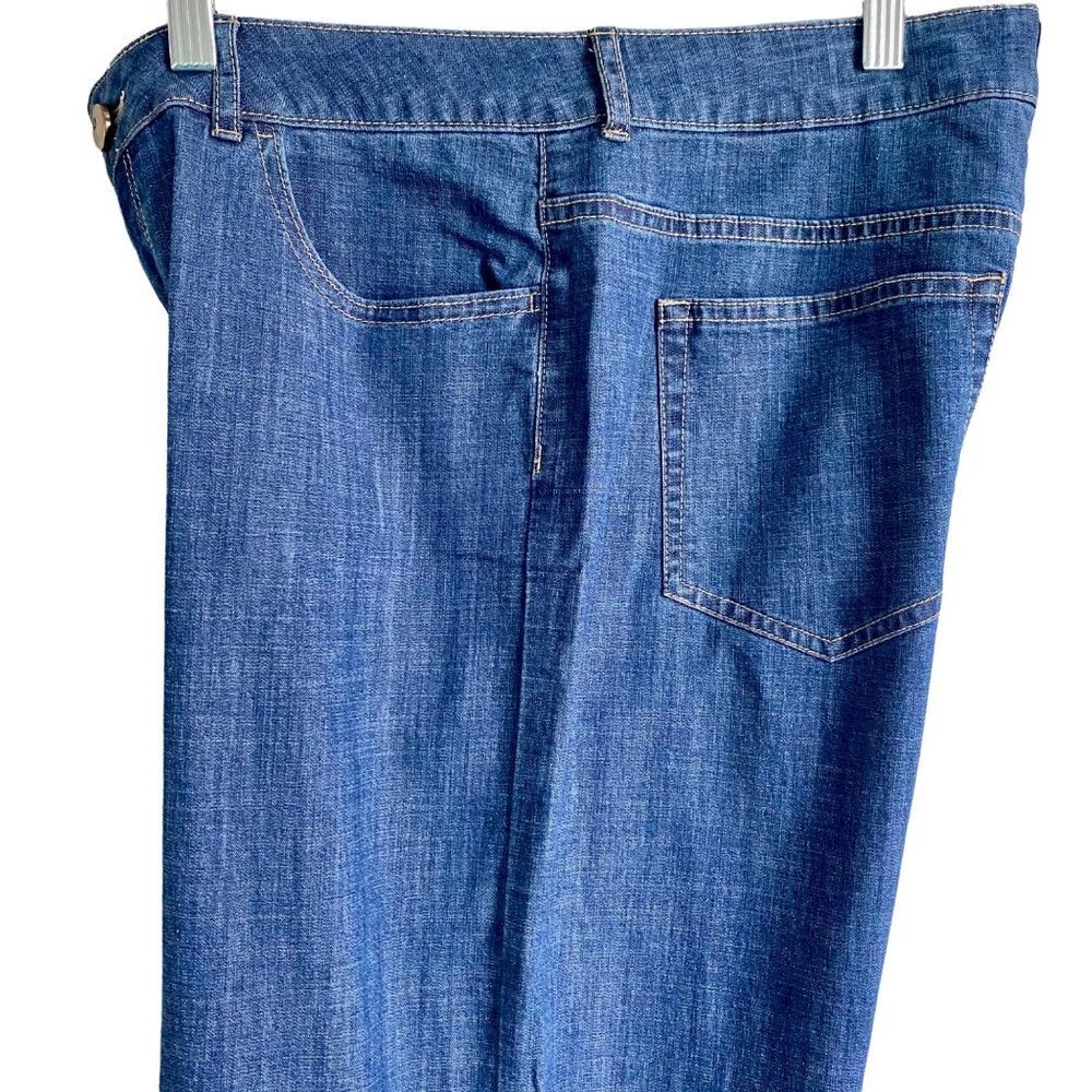 LOGO Lori Goldstein Boyfriend Wide Leg Cropped Chambray Denim Jeans 10 - Picture 5 of 12